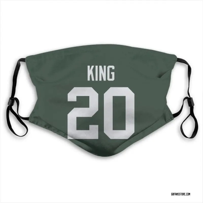 Kevin King Name & Number Green Green Bay Packers Face Mask